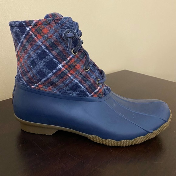 Sperry-Saltwater Wool Plaid Duck Boot - Picture 2 of 7